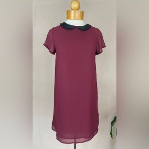 H&M Peter Pan Collared Shift Dress Size 2